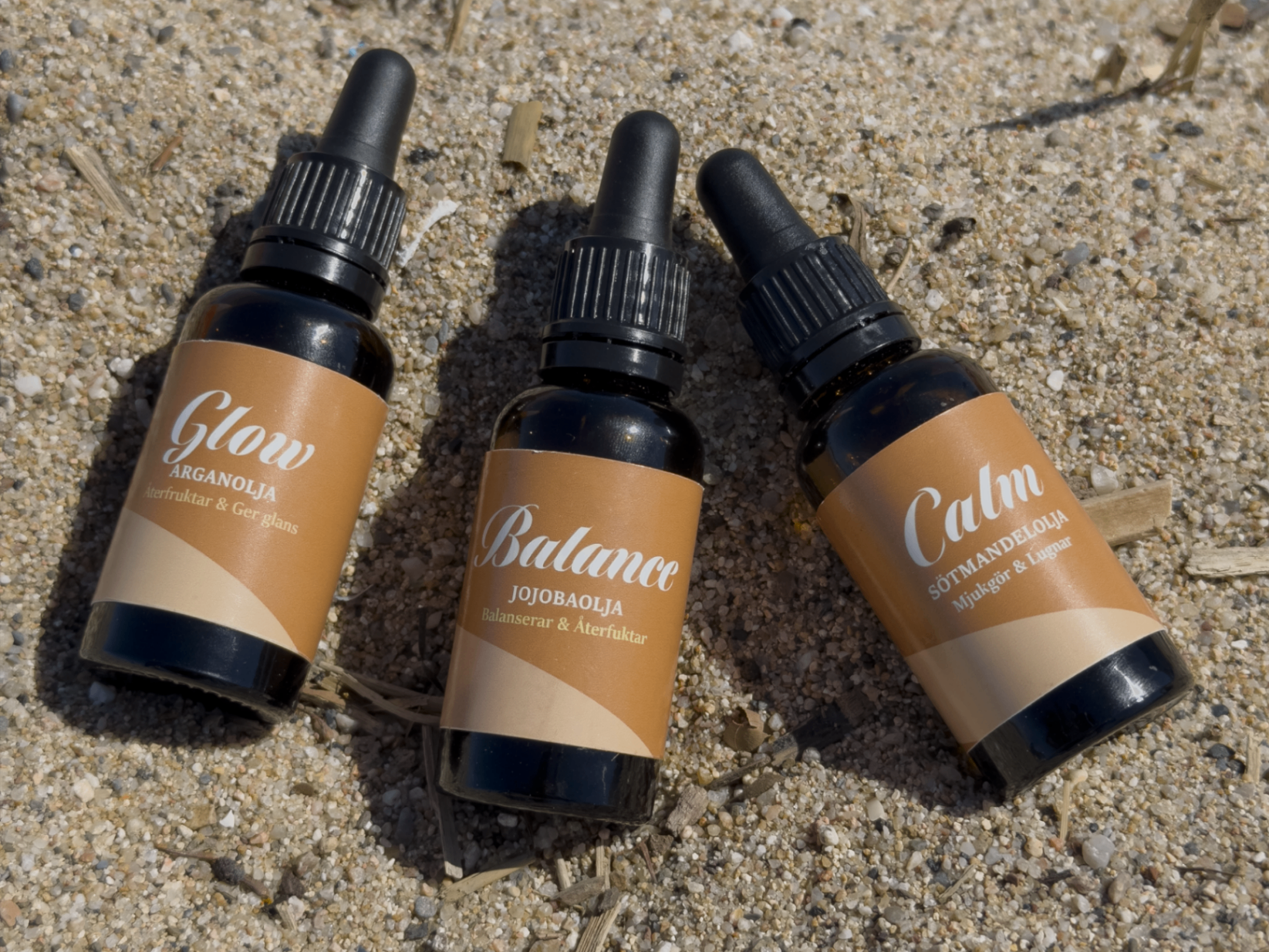 Naturligares oljeflaskor – Glow, Balance och Calm